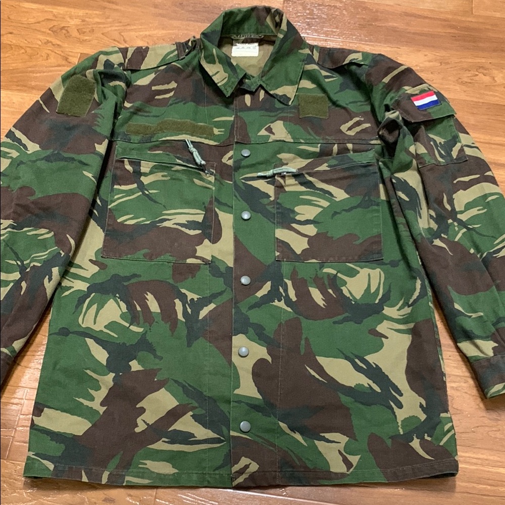 Vintage Dutch Netherlands Camouflage Military Combat Jacket